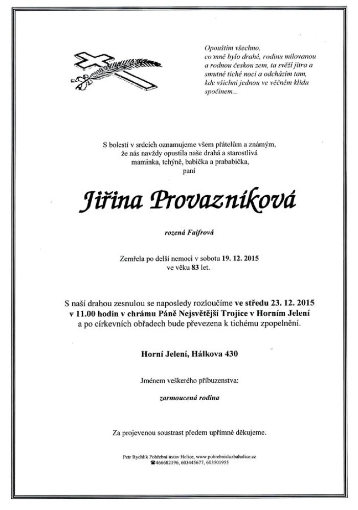 Jiřina Provazníková