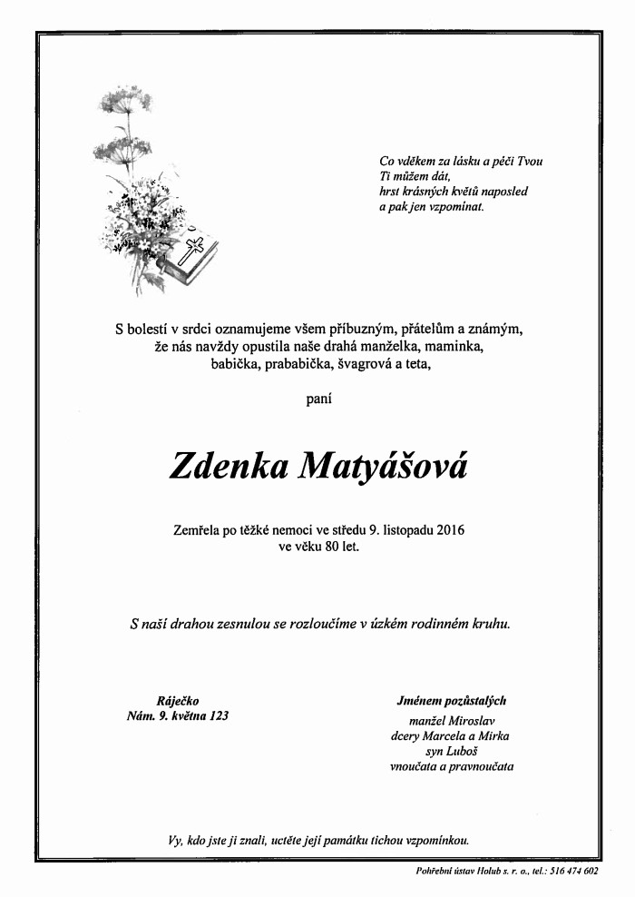 Zdenka Matyášová