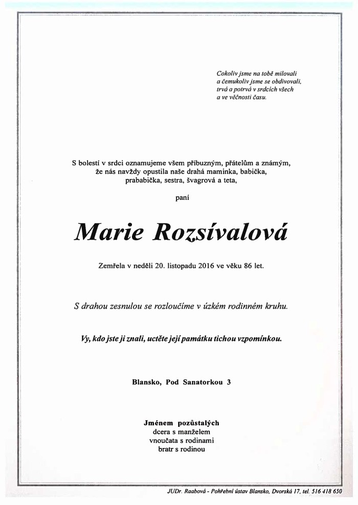 Marie Rozsívalová