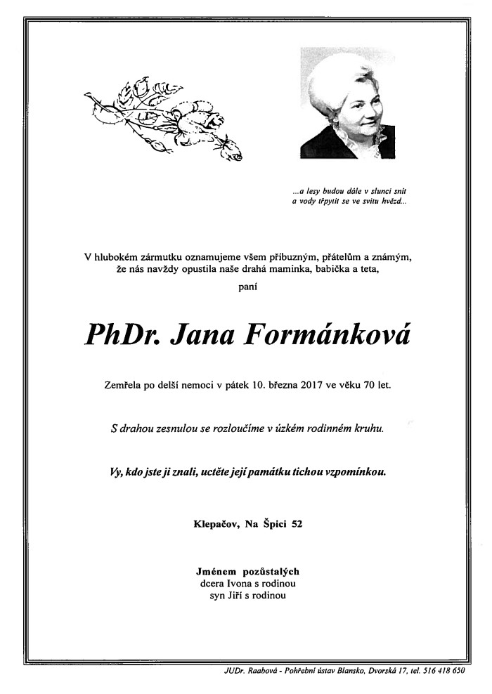 PhDr. Jana Formánková