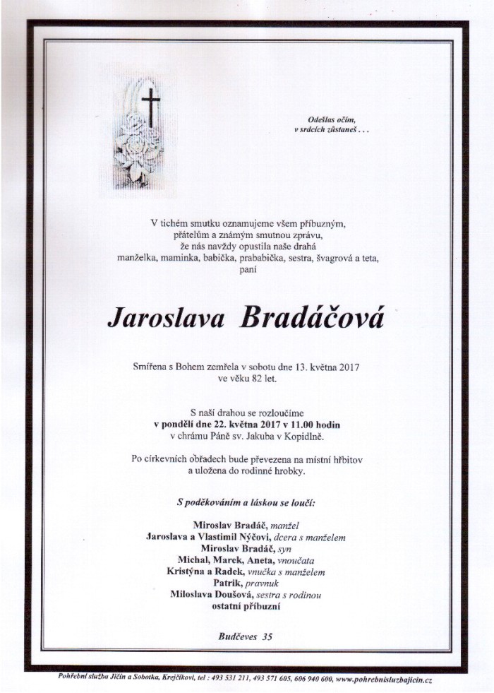 Jaroslava Bradáčová