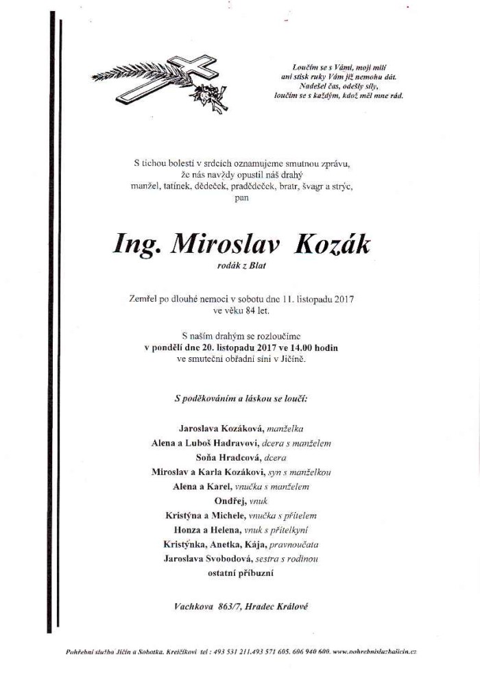 Ing. Miroslav Kozák