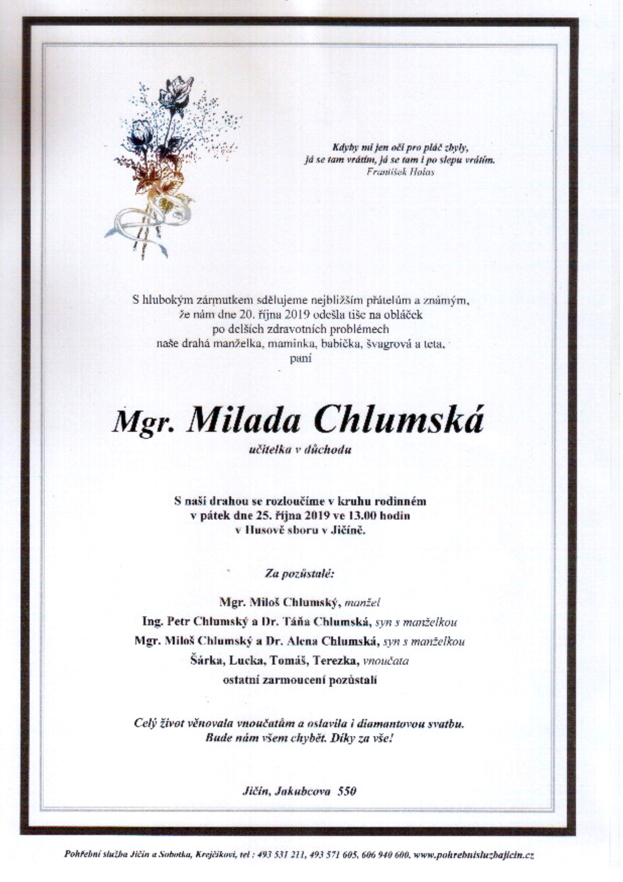 Mgr. Milada Chlumská