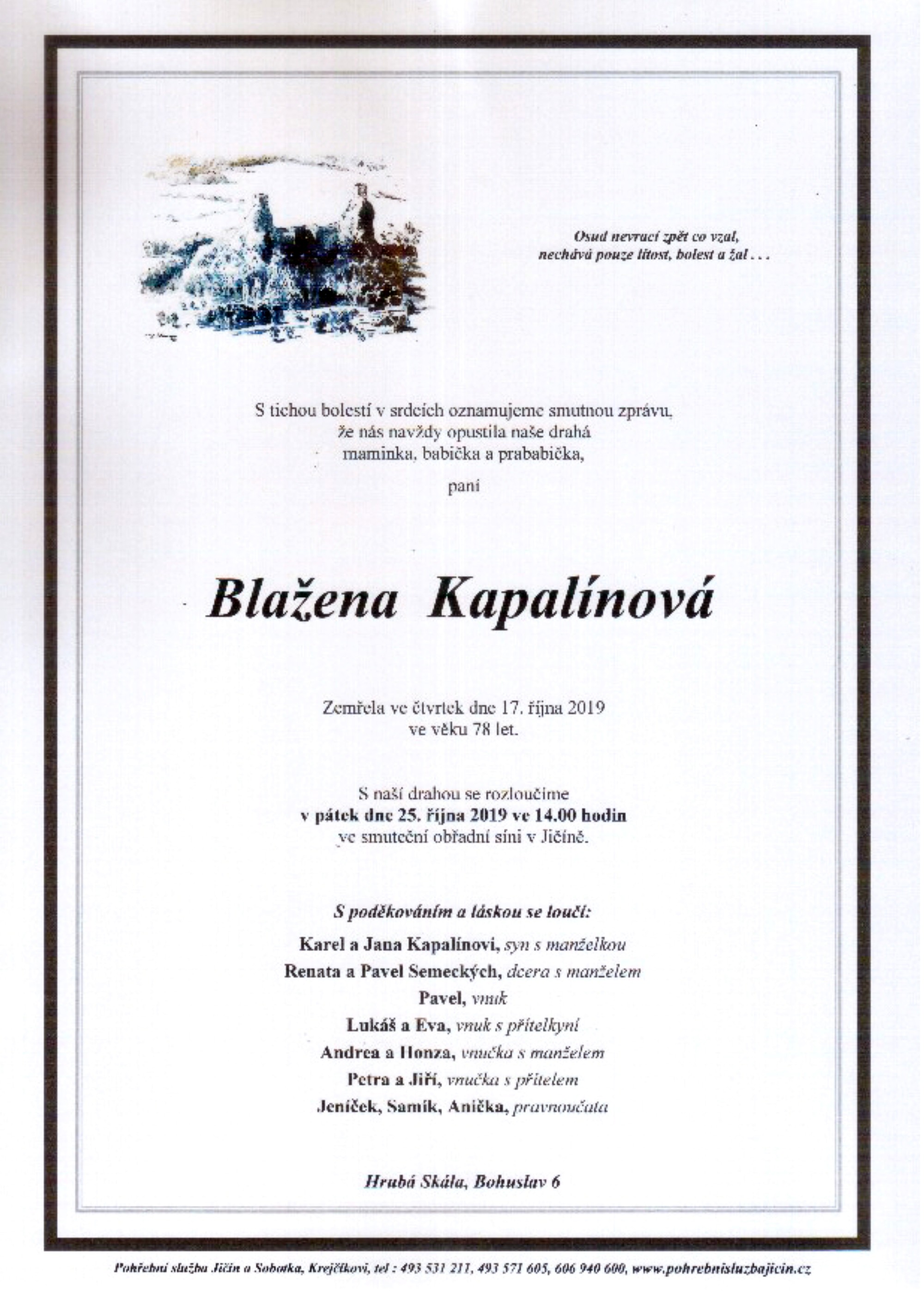 Blažena Kapalínová