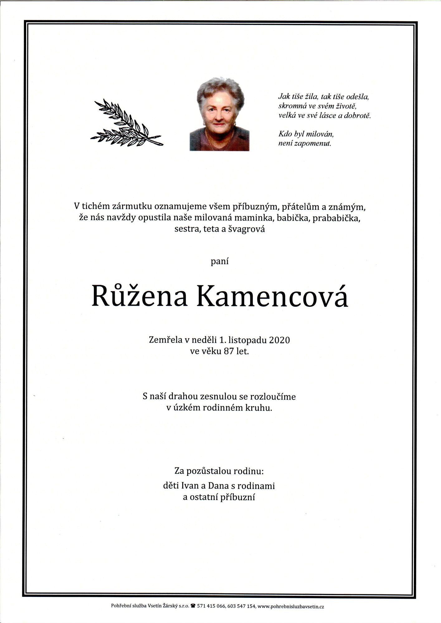 Růžena Kamencová