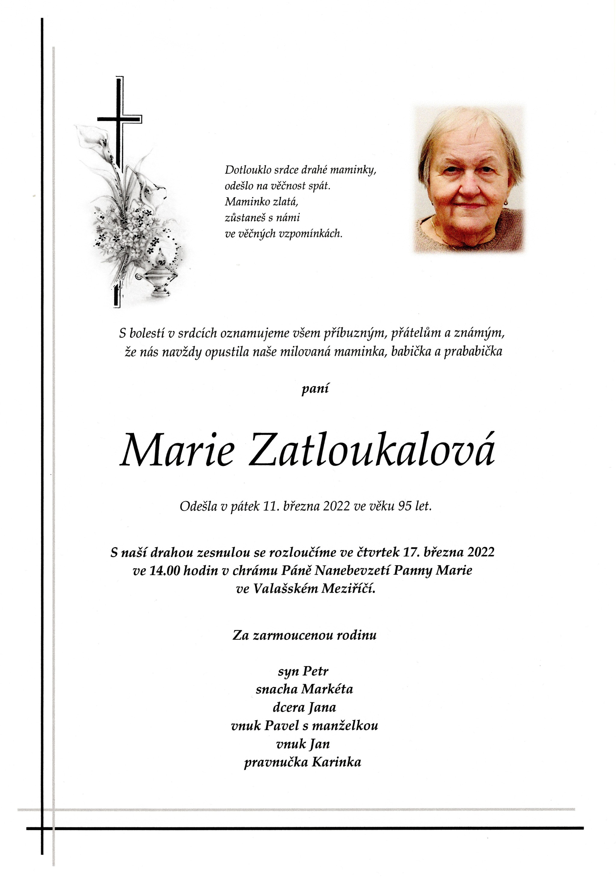 marie zatloukalová seznamka