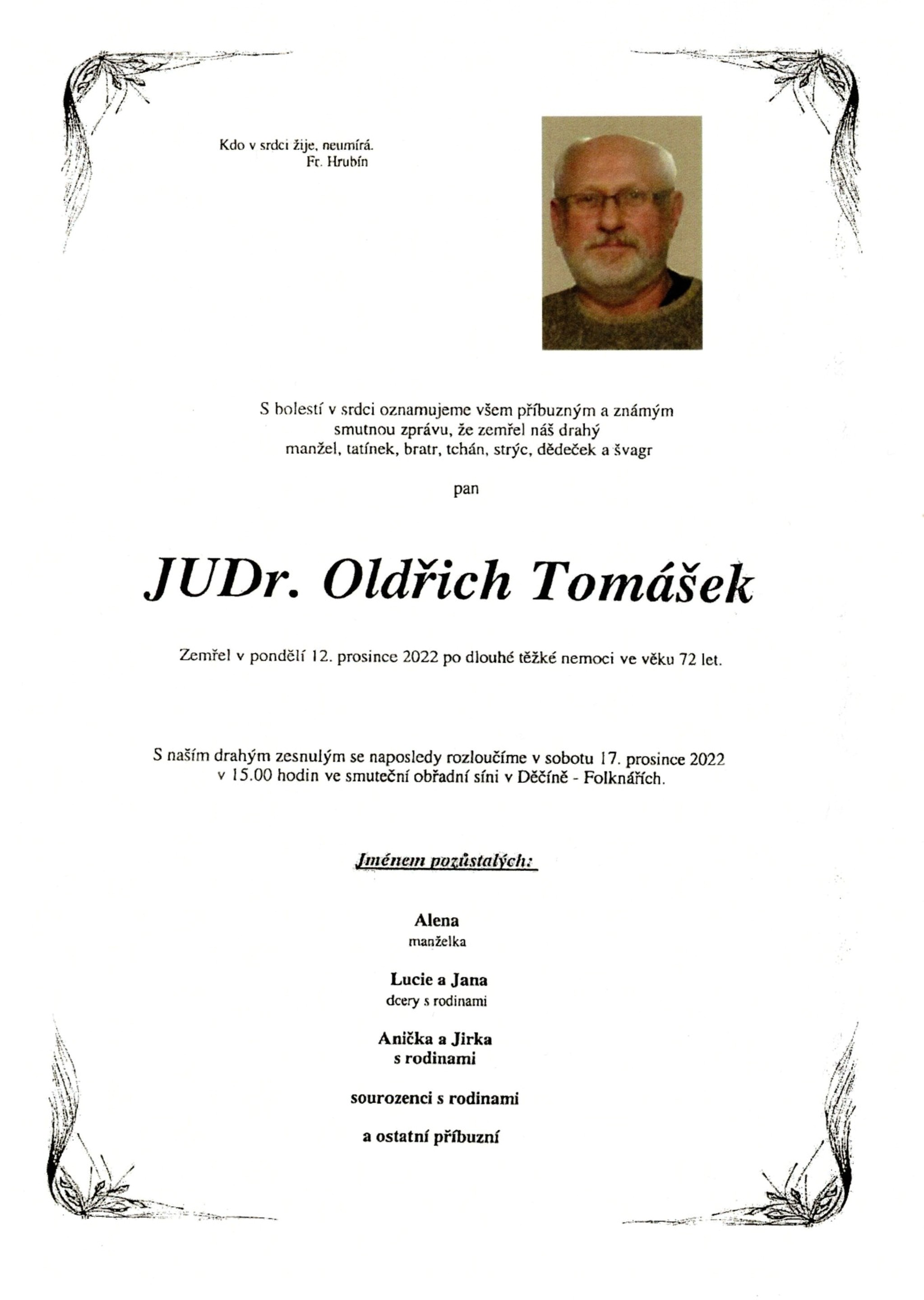 JUDr. Oldřich Tomášek