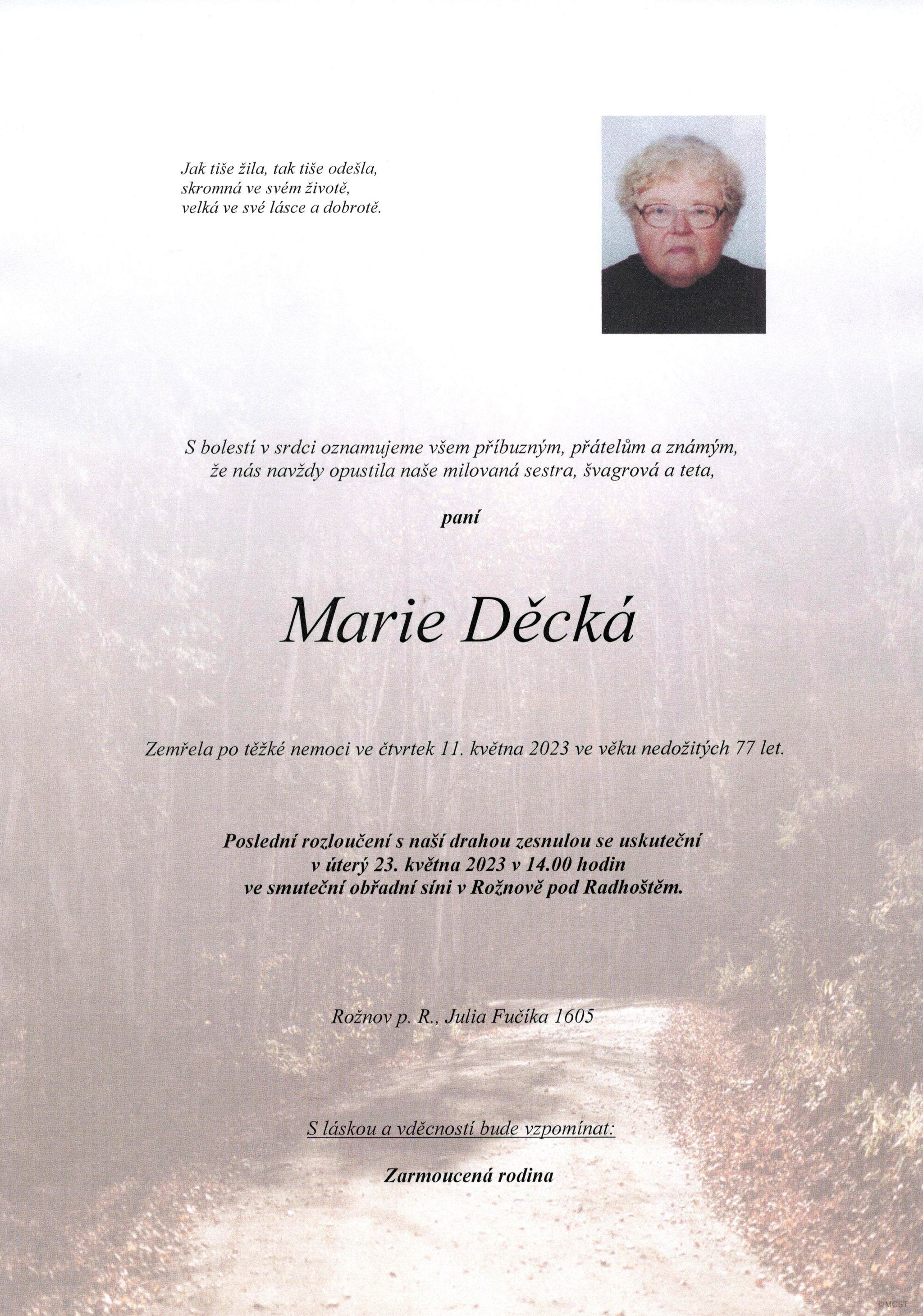 Marie Děcká