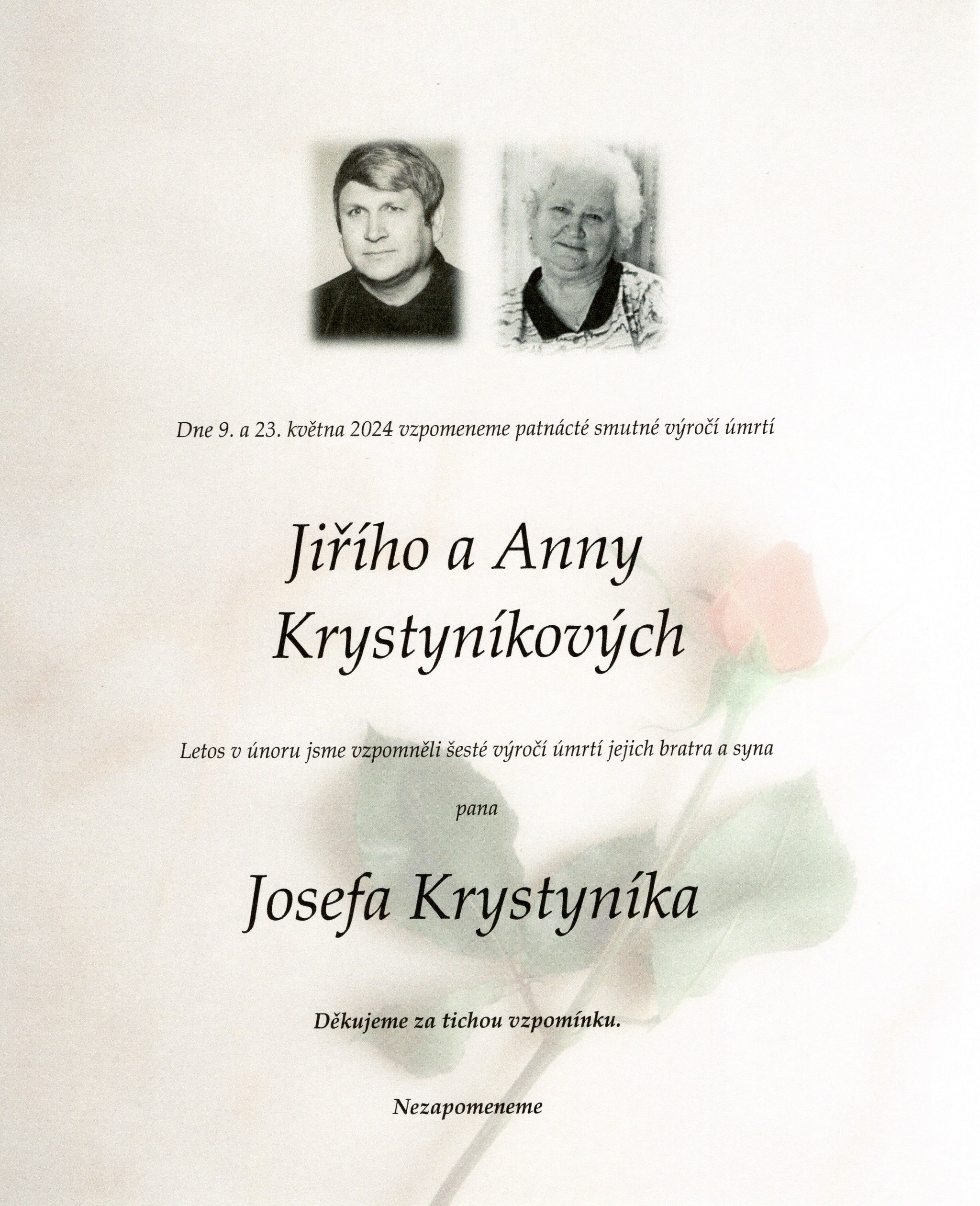 Jiří a Anna Krystyníkovi a Josef Krystyník