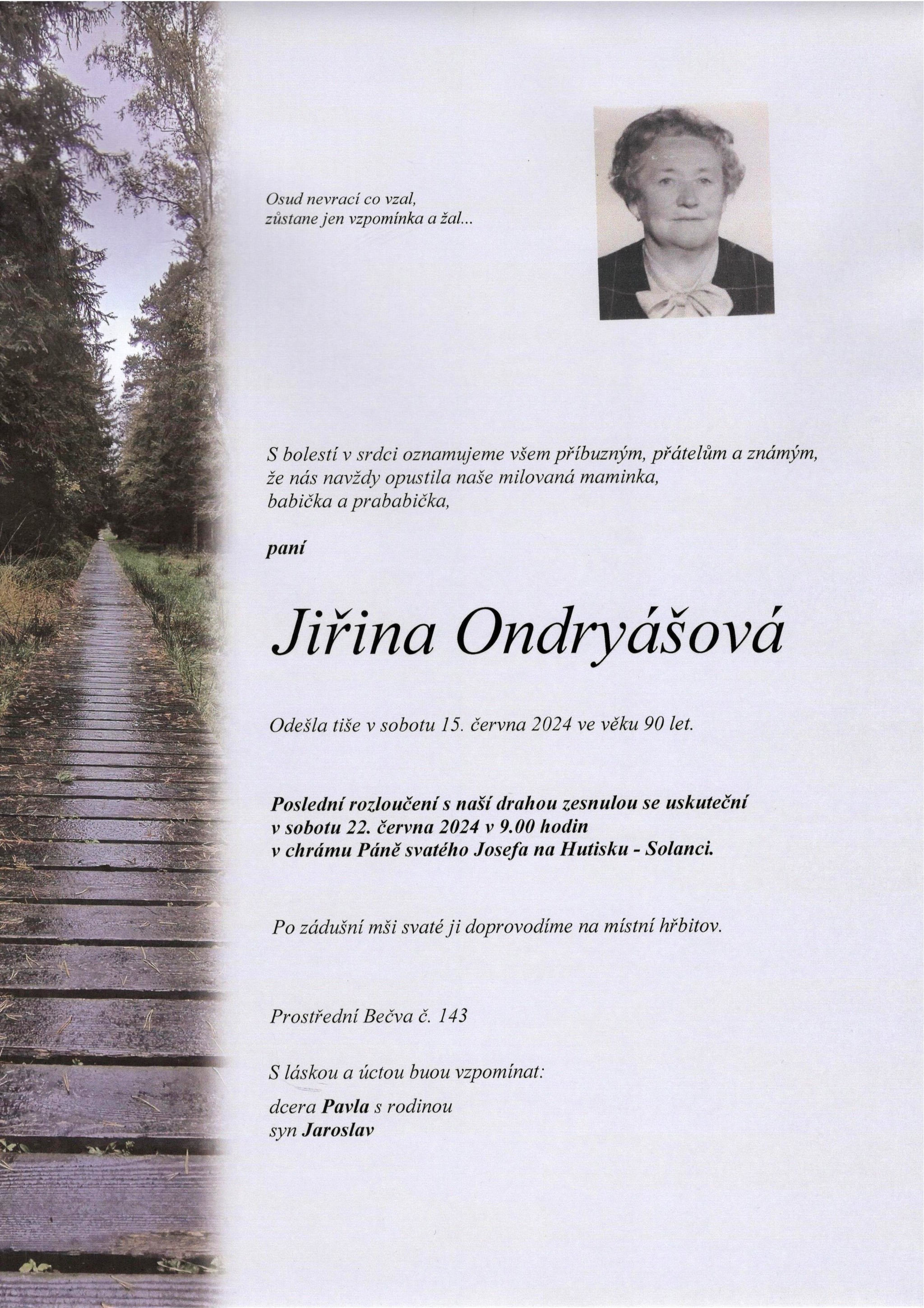 Jiřina Ondryášová