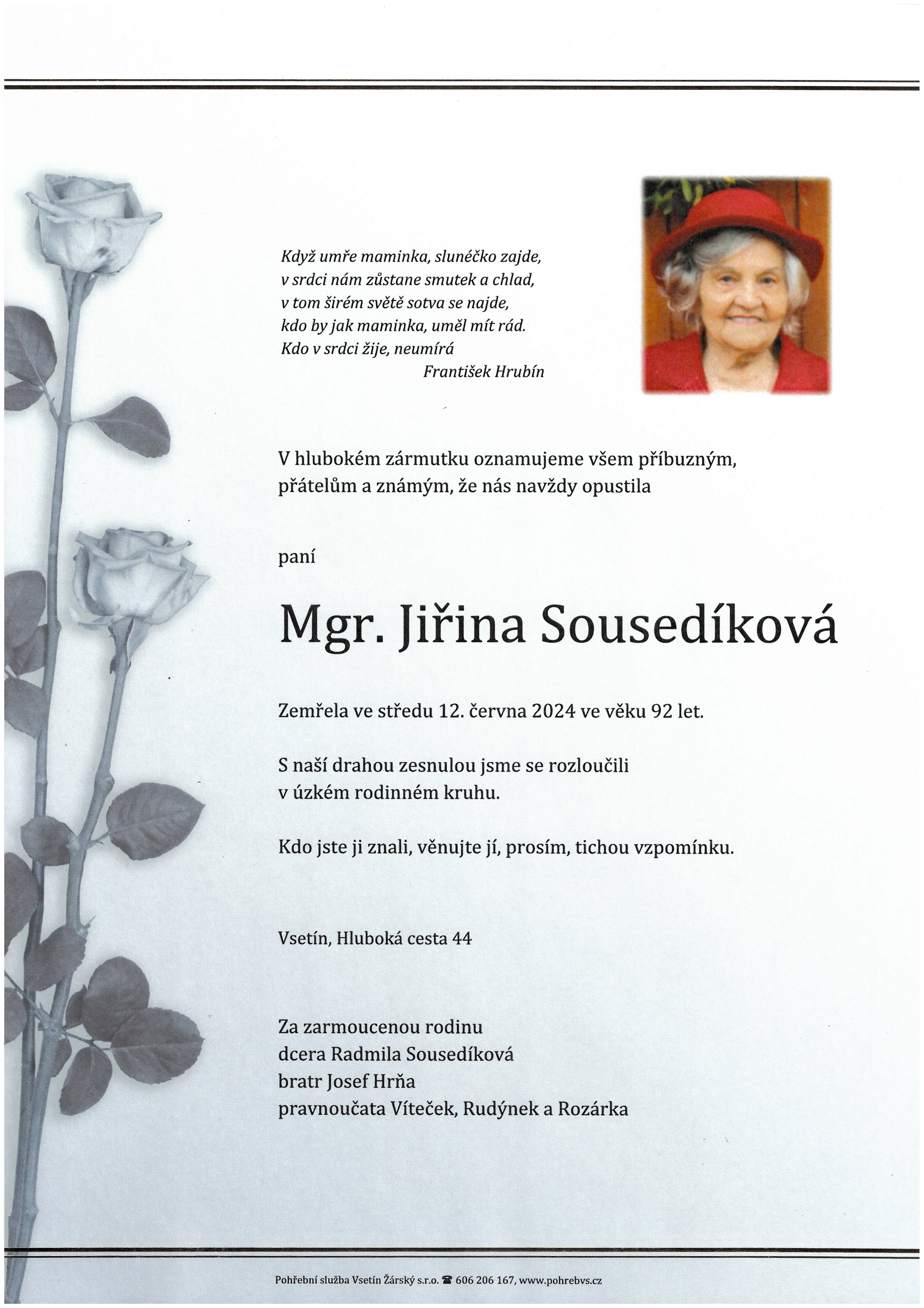 Mgr. Jiřina Sousedíková