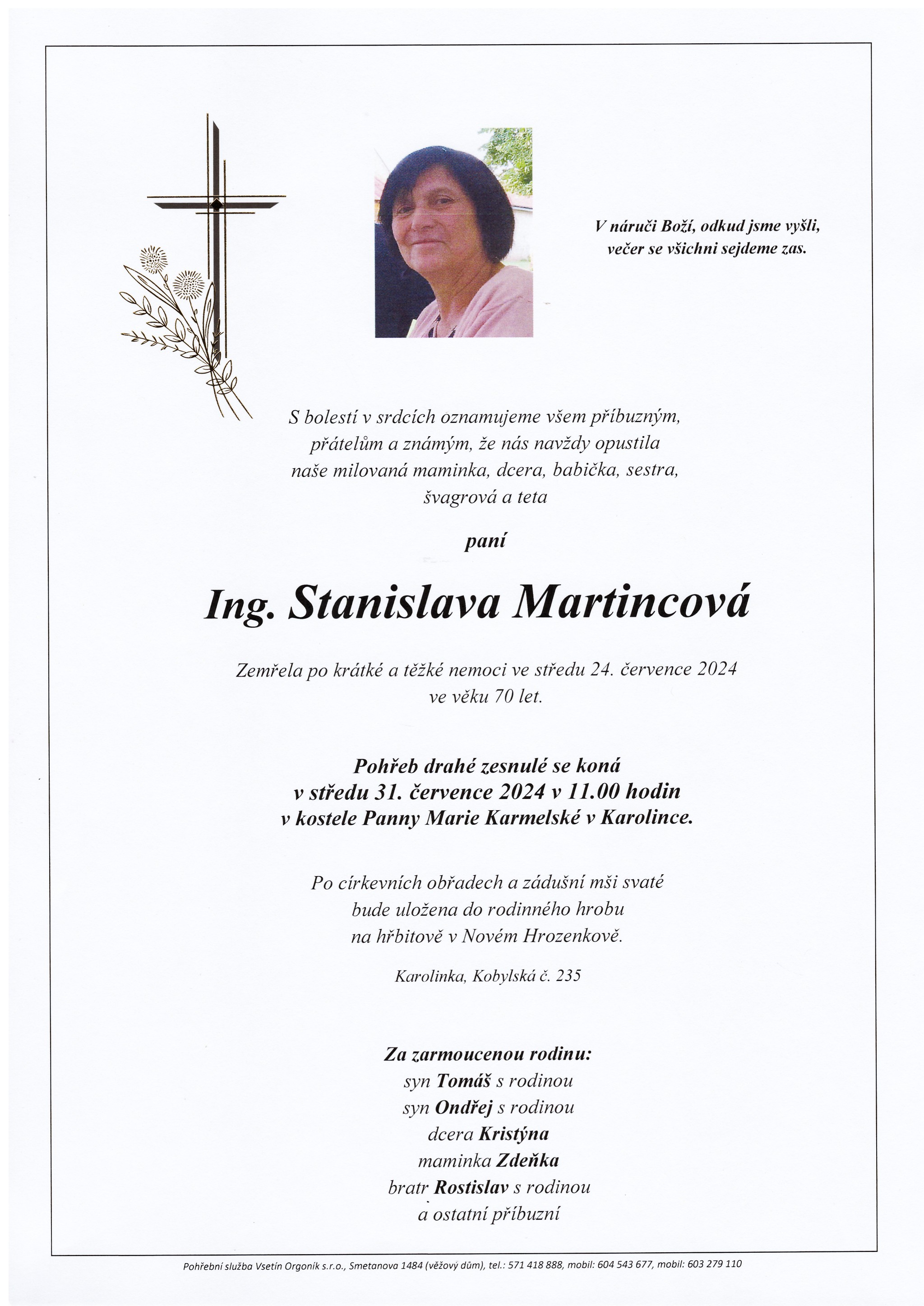 Ing. Stanislava Martincová