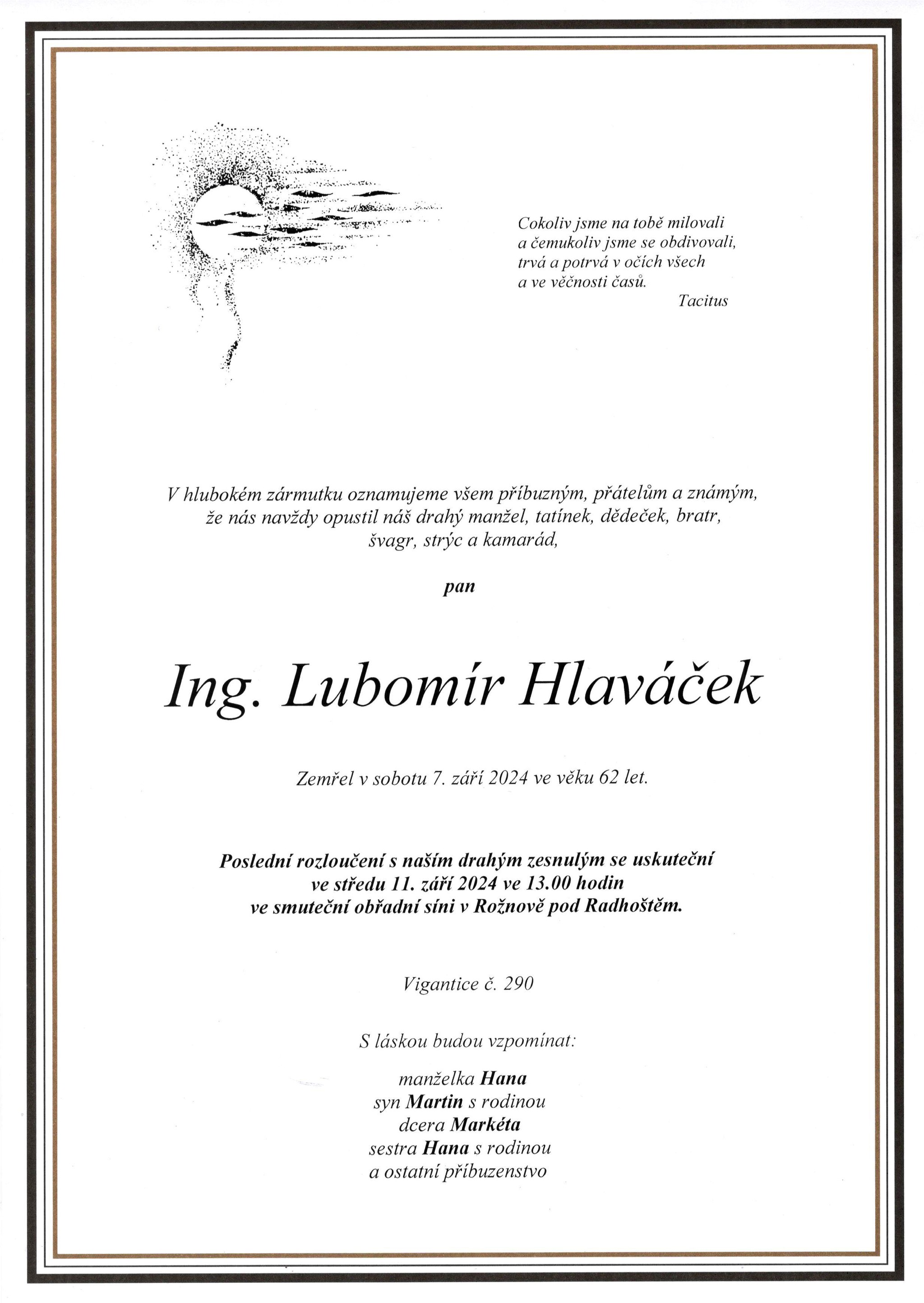 Ing. Lubomír Hlaváček