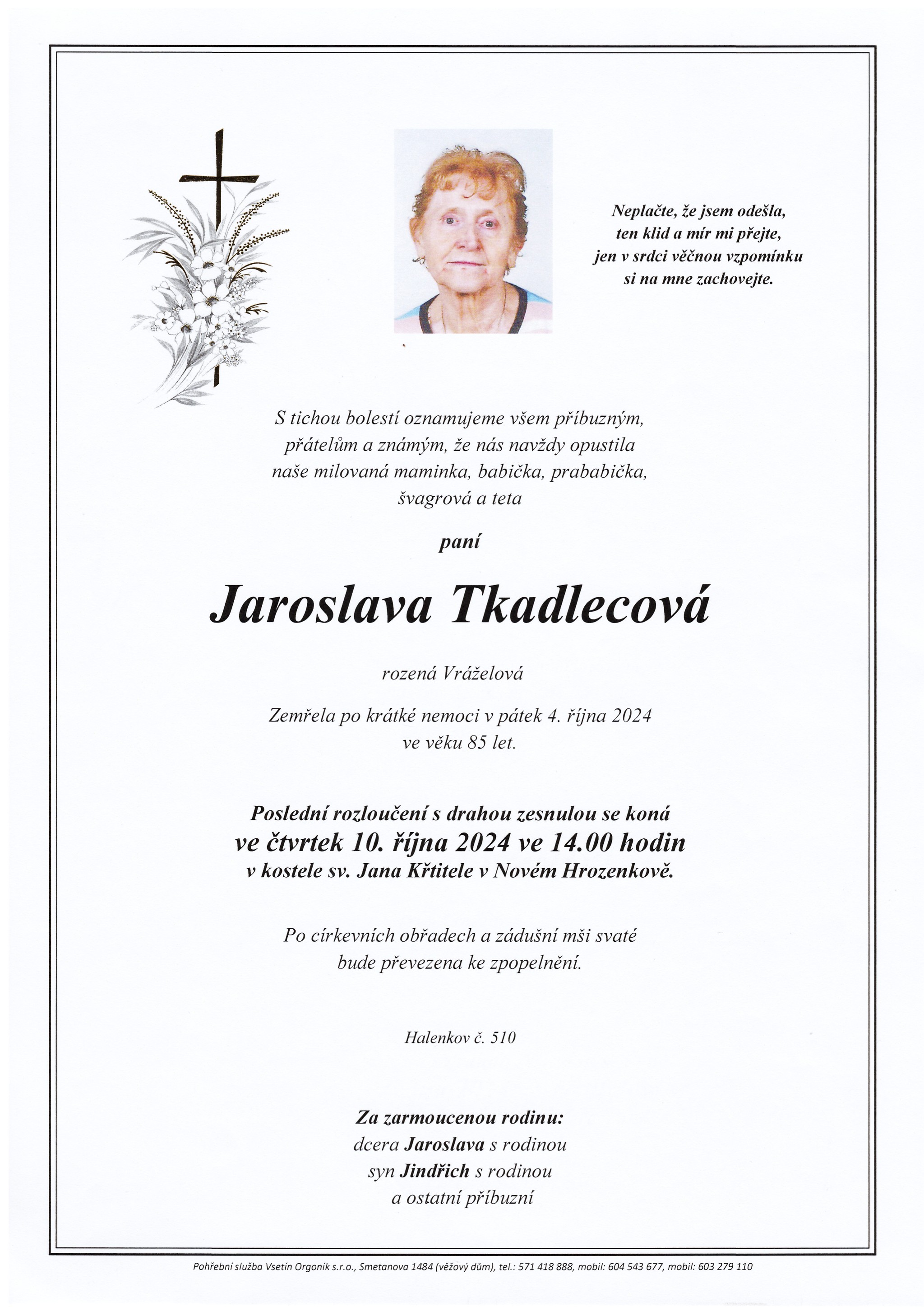 Jaroslava Tkadlecová