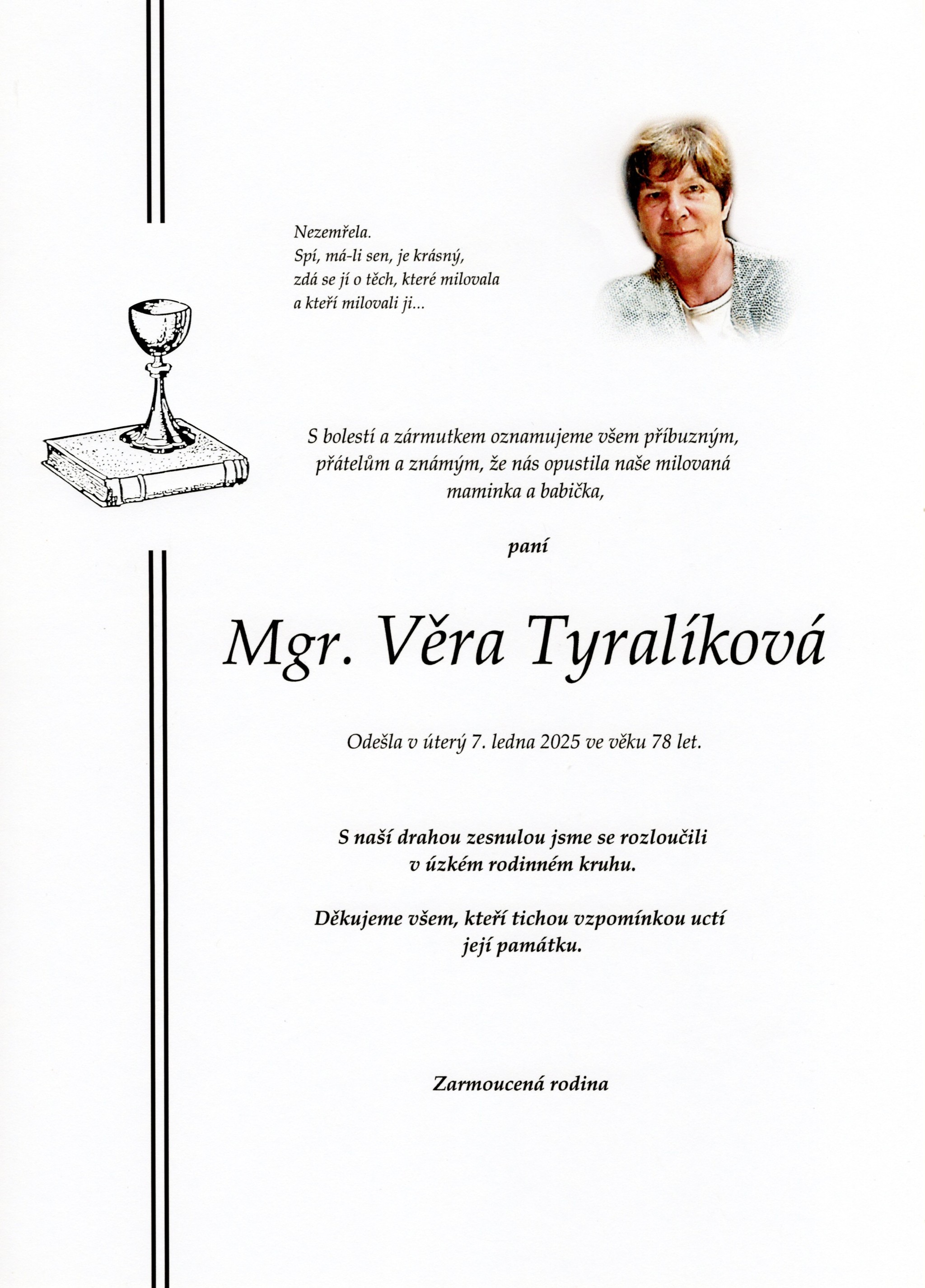 Mgr. Věra Tyralíková